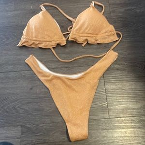 Nude glitter bikini